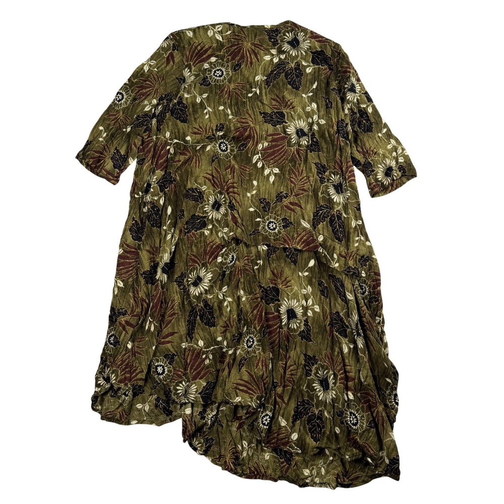 Dress to Kill Women's Tropical Print Asymmetrical Dress Green OS - Picture 7 of 10